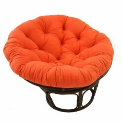 42" Rattan Papasan Chair with Solid Twill Cushion - International Caravan Black -Living Room Chairs store unnamed file 7451