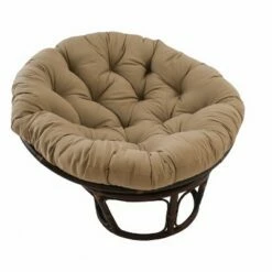 42" Rattan Papasan Chair with Solid Twill Cushion - International Caravan Black -Living Room Chairs store unnamed file 7452
