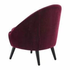 Nico Mid Century Modern Accent Chair and Ottoman Set French Merlot Red Velvet - Adore Decor -Living Room Chairs store unnamed file 7462