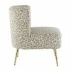 Fran Contemporary Slipper Chair Gold Steel/Tan Leopard Fabric - LumiSource
