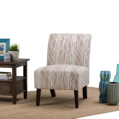 22" Mason Accent Chair Beige/White Patterned Fabric - WyndenHall 3 22" Mason Accent Chair Beige/White Patterned Fabric - WyndenHall