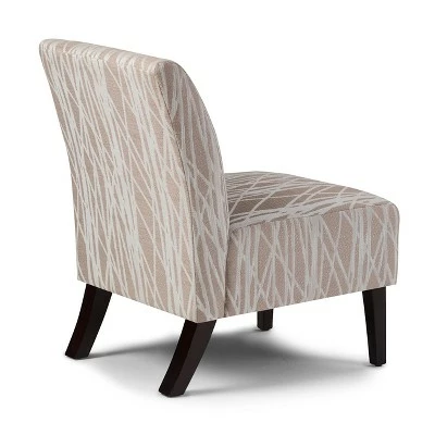 22" Mason Accent Chair Beige/White Patterned Fabric - WyndenHall 5 22" Mason Accent Chair Beige/White Patterned Fabric - WyndenHall - Image 3