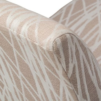 22" Mason Accent Chair Beige/White Patterned Fabric - WyndenHall 6 22" Mason Accent Chair Beige/White Patterned Fabric - WyndenHall - Image 4