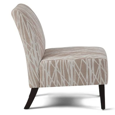 22" Mason Accent Chair Beige/White Patterned Fabric - WyndenHall 7 22" Mason Accent Chair Beige/White Patterned Fabric - WyndenHall - Image 5