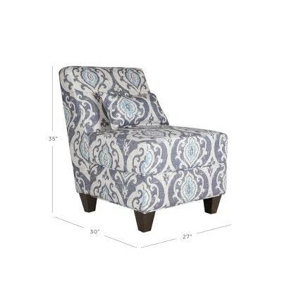 Blue Slate Collection Accent Chair Gray/Light/Large Damask - HomePop 3 Blue Slate Collection Accent Chair Gray/Light/Large Damask - HomePop