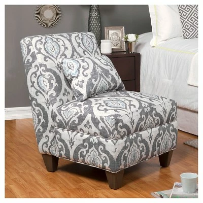 Blue Slate Collection Accent Chair Gray/Light/Large Damask - HomePop 4 Blue Slate Collection Accent Chair Gray/Light/Large Damask - HomePop - Image 2