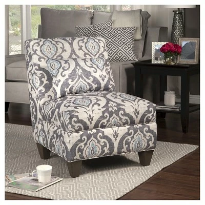 Blue Slate Collection Accent Chair Gray/Light/Large Damask - HomePop 5 Blue Slate Collection Accent Chair Gray/Light/Large Damask - HomePop - Image 3