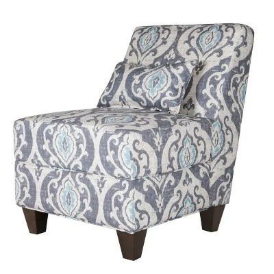 Blue Slate Collection Accent Chair Gray/Light/Large Damask - HomePop 8 Blue Slate Collection Accent Chair Gray/Light/Large Damask - HomePop - Image 6