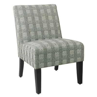 Armless Accent Chair - HomePop Black Buffalo Check 3 Armless Accent Chair - HomePop Black Buffalo Check