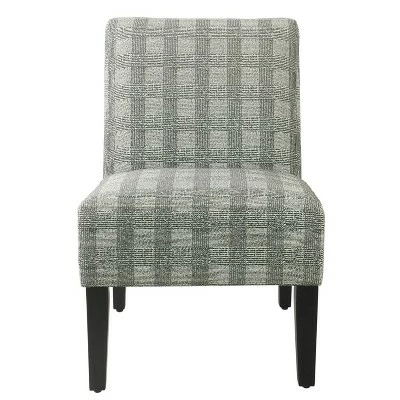 Armless Accent Chair - HomePop Black Buffalo Check 10 Armless Accent Chair - HomePop Black Buffalo Check - Image 8