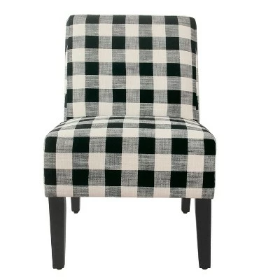 Armless Accent Chair - HomePop Black Buffalo Check 12 Armless Accent Chair - HomePop Black Buffalo Check - Image 10