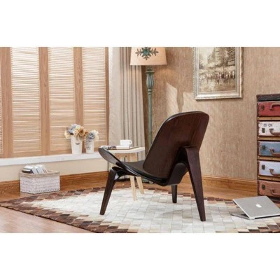Shell Side Chair Dark Walnut/Black - Boraam 3 Shell Side Chair Dark Walnut/Black - Boraam