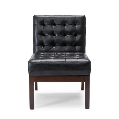 Uintah Contemporary Tufted Accent Chair - Christopher Knight Home Midnight Black/dark Espresso 13 Uintah Contemporary Tufted Accent Chair - Christopher Knight Home Midnight Black/dark Espresso - Image 11