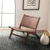 Luna Leather Woven Accent Chair - Safavieh -Living Room Chairs store unnamed file 7619