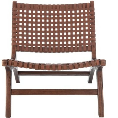 Luna Leather Woven Accent Chair - Safavieh 4 Luna Leather Woven Accent Chair - Safavieh - Image 2