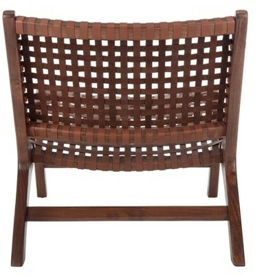 Luna Leather Woven Accent Chair - Safavieh 6 Luna Leather Woven Accent Chair - Safavieh - Image 4