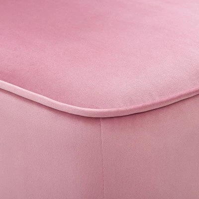 Lynwood Velvet Armless Accent Chair Pink - CorLiving 6 Lynwood Velvet Armless Accent Chair Pink - CorLiving - Image 4
