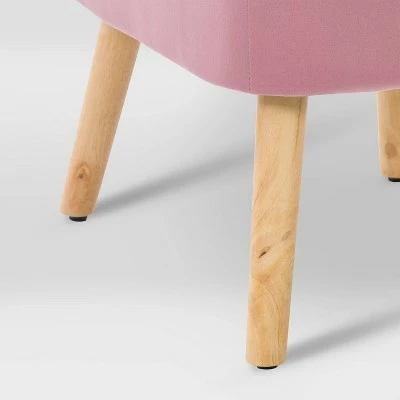 Lynwood Velvet Armless Accent Chair Pink - CorLiving 7 Lynwood Velvet Armless Accent Chair Pink - CorLiving - Image 5