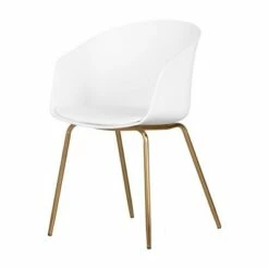 Flam Chair with Gold Metal Legs - South Shore White/gold -Living Room Chairs store unnamed file 7799