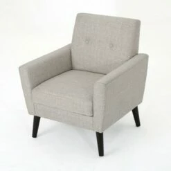 Sienna Mid Century Club Chair - Christopher Knight Home Light Gray -Living Room Chairs store unnamed file 781