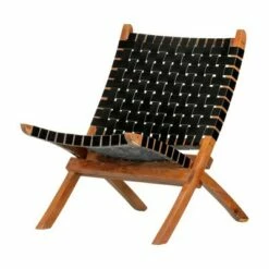 Balka Woven Leather Lounge Chair - South Shore Black -Living Room Chairs store unnamed file 7810