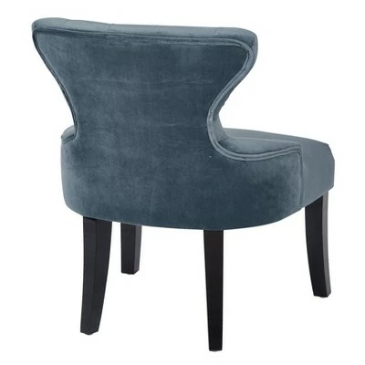 Curves Hour Glass Accent Chair Velvet - OSP Home Furnishings Blue 4 Curves Hour Glass Accent Chair Velvet - OSP Home Furnishings Blue - Image 2