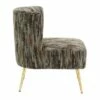 Fran Contemporary Upholstered Slipper Chair - LumiSource Gold/gray