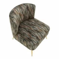 Fran Contemporary Upholstered Slipper Chair - LumiSource Gold/gray -Living Room Chairs store unnamed file 7874
