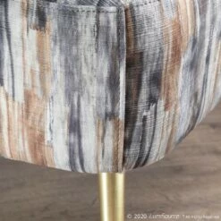 Fran Contemporary Upholstered Slipper Chair - LumiSource Gold/gray -Living Room Chairs store unnamed file 7880