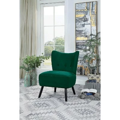 Homelegance Imani Mid Century Modern Velvet Accent Upholstered Living Room Bedroom Lounge Chair, Green 4 Homelegance Imani Mid Century Modern Velvet Accent Upholstered Living Room Bedroom Lounge Chair, Green - Image 2