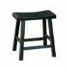 Set of 2 18" Wooden Counter Height Stool with Saddle Seat - Benzara Black -Living Room Chairs store unnamed file 79