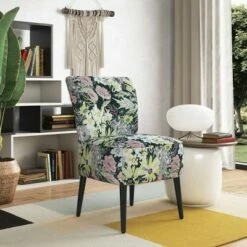 Aviva Armless Chair Modern - Handy Living Black Floral -Living Room Chairs store unnamed file 7902