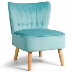 Costway Armless Accent Chair Tufted Velvet Leisure Chair Single Sofa Upholstered BlueGreenPink -Living Room Chairs store unnamed file 7917