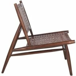 Soleil Leather Woven Accent Chair - Safavieh -Living Room Chairs store unnamed file 7944