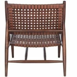 Soleil Leather Woven Accent Chair - Safavieh -Living Room Chairs store unnamed file 7945