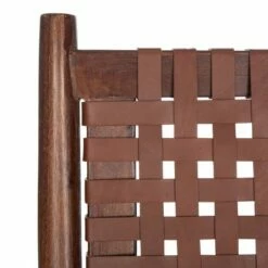 Soleil Leather Woven Accent Chair - Safavieh -Living Room Chairs store unnamed file 7948