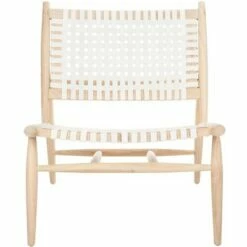 Soleil Leather Woven Accent Chair - Safavieh -Living Room Chairs store unnamed file 7951