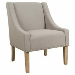 Modern Swoop Accent Chair with Nailhead Trim - Homepop Rich Charcoal -Living Room Chairs store unnamed file 8016