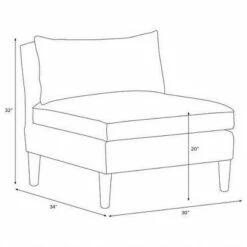 Armless Chair with Pull Seam Pillow Linen Talc - Simply Shabby Chic® -Living Room Chairs store unnamed file 8052