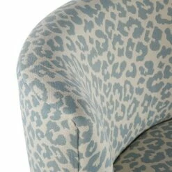 Fran Contemporary Slipper Chair Chrome/Blue Leopard Fabric - LumiSource -Living Room Chairs store unnamed file 8075