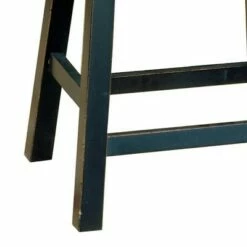 Set of 2 18" Wooden Counter Height Stool with Saddle Seat - Benzara Black -Living Room Chairs store unnamed file 81