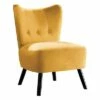Homelegance Imani Mid Century Modern Velvet Accent Upholstered Living Room Bedroom Lounge Chair, Yellow