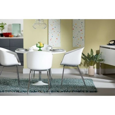 Flam Chair with Silver Metal Legs - South Shore Pink/silver 4 Flam Chair with Silver Metal Legs - South Shore Pink/silver - Image 2