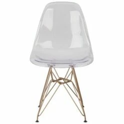 Flash Furniture Elon Series Ghost Chair with Gold Metal Base -Living Room Chairs store unnamed file 8158