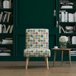 Webster Button Tufted Armless Chair Modern Print Pink Starlight - Handy Living