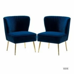 Quentin Velvet Accent Side Chair with Padded Seat Set of 2 | Karat Home -Living Room Chairs store unnamed file 8193