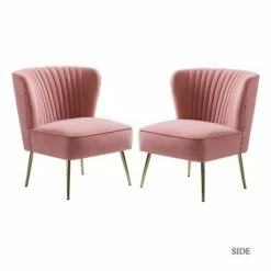 Quentin Velvet Accent Side Chair with Padded Seat Set of 2 | Karat Home -Living Room Chairs store unnamed file 8194