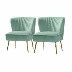 Quentin Velvet Accent Side Chair with Padded Seat Set of 2 | Karat Home -Living Room Chairs store unnamed file 8197