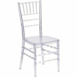 Riverstone Furniture Collection Leather Chiavari Chair Clear