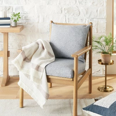 Hearth & Hand W/Magnolia Furniture Slatted Wood Accent Chair with Cushions - Hearth & Hand™ with Magnolia Indigo 3 Hearth & Hand W/Magnolia Furniture Slatted Wood Accent Chair with Cushions - Hearth & Hand™ with Magnolia Indigo